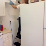 clean refrigerator cabinet